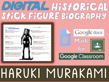 Preview of HARUKI MURAKAMI Digital Historical Stick Figure Biography (mini biographies)