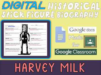 Preview of HARVEY MILK Digital Stick Figure Biography for California History
