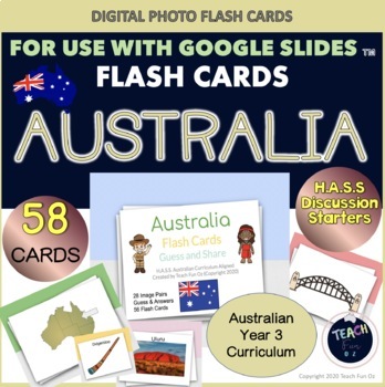 Preview of HASS Australia and Its Neighbours Digital Activity Flash Cards Google Slides