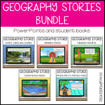Preview of Geography Stories Bundle Landforms Bodies of Water Managed Built Natural