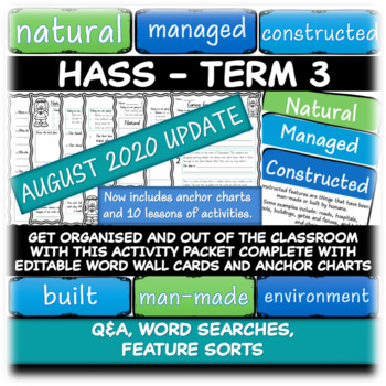 Preview of HASS | NATURAL MANAGED CONSTRUCTED | WORD WALL | ACTIVITIES | GEOGRAPHY