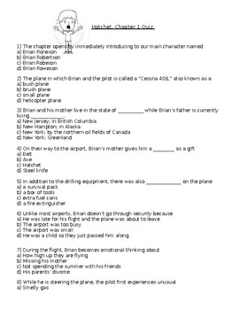 The Hatchet Chapter 13 Worksheets Teaching Resources Tpt