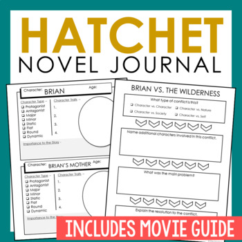 Preview of HATCHET Novel Study Unit Activities | Book Report Project | Movie Guide