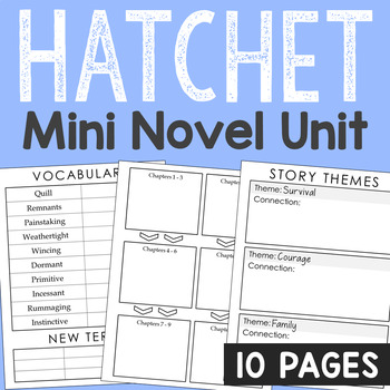 Preview of HATCHET Novel Unit Study | Book Report Project | Activity Worksheets