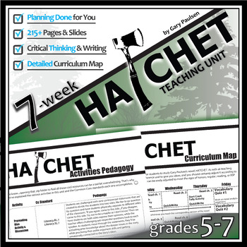 Preview of HATCHET Novel Study Activities - Prereading, Vocabulary, Project - Lesson Plans