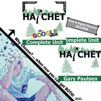 Preview of HATCHET Novel Study Activities PRINT & DIGITAL Project Prereading Lesson Plans