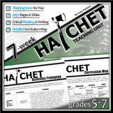 HATCHET Unit Plan - Novel Study Bundle (Gary Paulsen) - Li