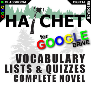 Preview of HATCHET Activity Vocabulary 150-word Lists & Quizzes SelfGrading DIGITAL Paulsen