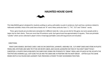 Preview of HAUNTED HOUSE ARTICULATION GAME