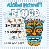HAWAII BINGO GAME - Luau / Hawaiian Tropical Theme Day Par