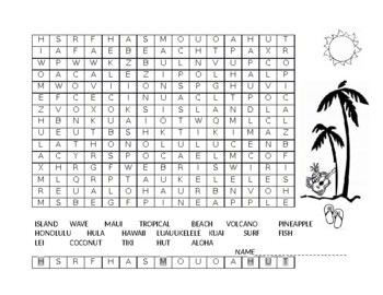 Preview of HAWAII WORD SEARCH GRADES 2-5