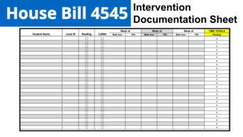 Preview of HB4545 Documentation Intervention Documentation Sheet