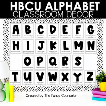 Preview of HBCU Alphabet Classroom Decoration
