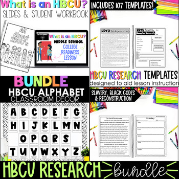 HBCU Research Activities Black History Month HBCU Project | College Bundle