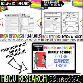 Preview of HBCU College Research Bundle Templates Slides College Readiness