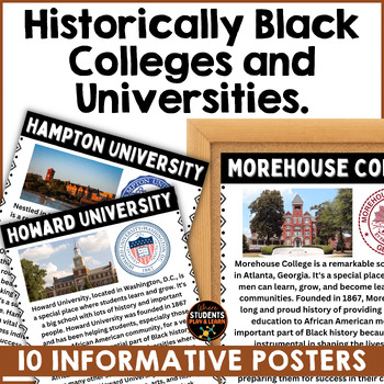 Preview of HBCU Historically Black Colleges and Universities Poster, Bulletin Board...