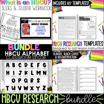 Preview of HBCU Research Activities Black History Month HBCU Project | College Bundle