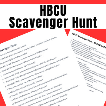 Preview of HBCU Scavenger Hunt