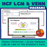 HCF (GCD) and LCM using Venn Diagrams and Factor trees
