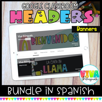 Preview of Encabezados | Spanish Headers for Google Classroom -Bundle