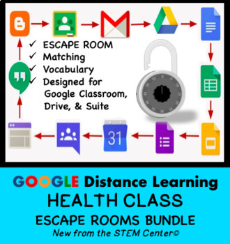 Preview of HEALTH CLASS ESCAPE ROOMS BUNDLE on Google Slides - Distance Learning Friendly
