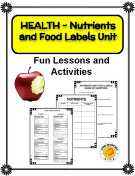 Preview of HEALTH - Complete Nutrients and Food Labels Package with Activities