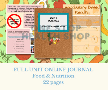 Preview of HEALTH-  Nutrition - Online Journal- FULL UNIT