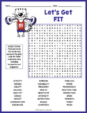 HEALTH & PHYSICAL FITNESS Word Search Puzzle Worksheet Activity