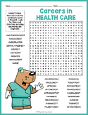 HEALTHCARE CAREERS Word Search Puzzle Worksheet Activity