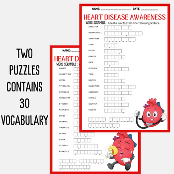 Heart disease worksheets