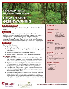 Preview of HEART Humane Education: How to Spot Greenwashing (Gr. 6-8)