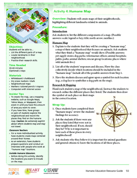 Preview of HEART Humane Education: Humane Maps (Gr. 6-8, Activity 4)