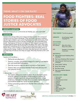 Preview of HEART Humane Education: Real Stories of Food Justice Advocates (Gr. 6-8)