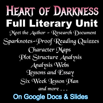 Preview of HEART OF DARKNESS -- FULL LITERARY UNIT (Quizzes, Character & Plot Maps, etc.)