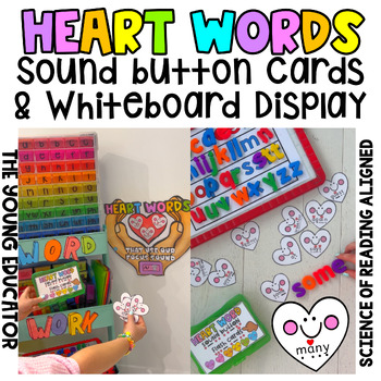 Preview of HEART WORD SOUND BUTTON CARDS & WHITEBOARD DISPLAY / SCIENCE OF READING