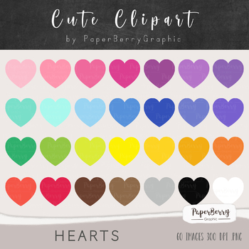 HEARTS : 2D Shapes Clipart, Geometry Clip Art by PaperBerryGraphic