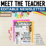 HEDGEHOG Meet the Teacher Template EDITABLE Newsletter