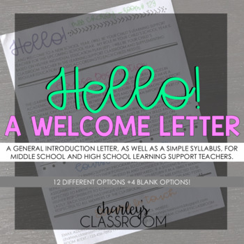 Preview of HELLO! | A *Meet the Teacher* Welcome Letter & Simple Syllabus Template