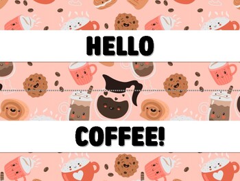 Preview of HELLO COFFEE! Coffee Bulletin Board Decor Kit