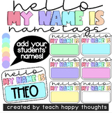HELLO MY NAME IS Student Name Tags Labels Desks Cubbies Lo