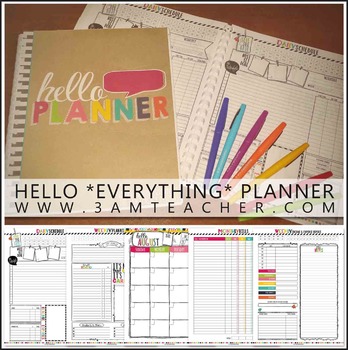 Preview of HELLO Planner for ANY Year!!  Over 200 Custom Pages