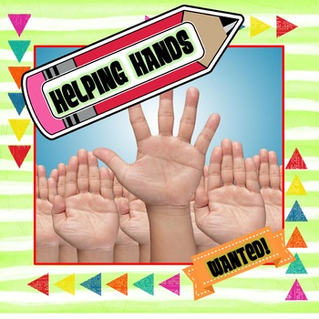 Preview of HELPING HANDS WANTED {EDITABLE} CLASSROOM JOB KIT