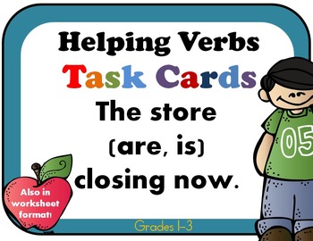 Preview of Helping Verbs Task Cards