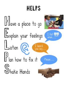 Preview of HELPS Social Problem Solving  / Conflict Resolution Poster
