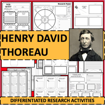 Preview of HENRY DAVID THOREAU Biographical Biography Research Project Activities