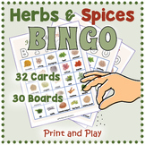 HERBS & SPICES BINGO Game with 32 Informative Calling Card