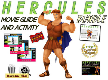 Preview of HERCULES BUNDLE! Movie Guide, Games, Activities, and Bios for a Greece Unit