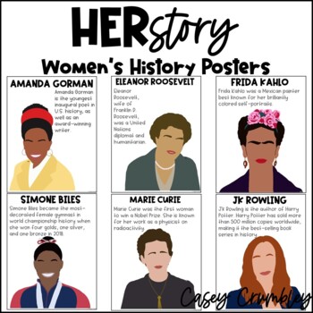 Preview of HERstory Posters Women's History Month Bulletin Board