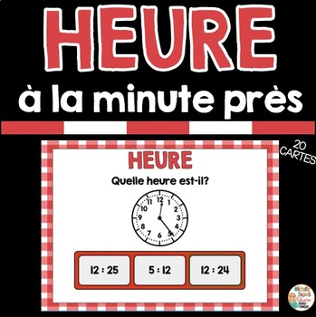 Preview of HEURE À LA MINUTE PRÈS - FRENCH BOOM CARDS™️  French Distance Learning