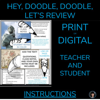 Preview of HEY, DOODLE, DOODLE, LET'S REVIEW INSTRUCTIONS